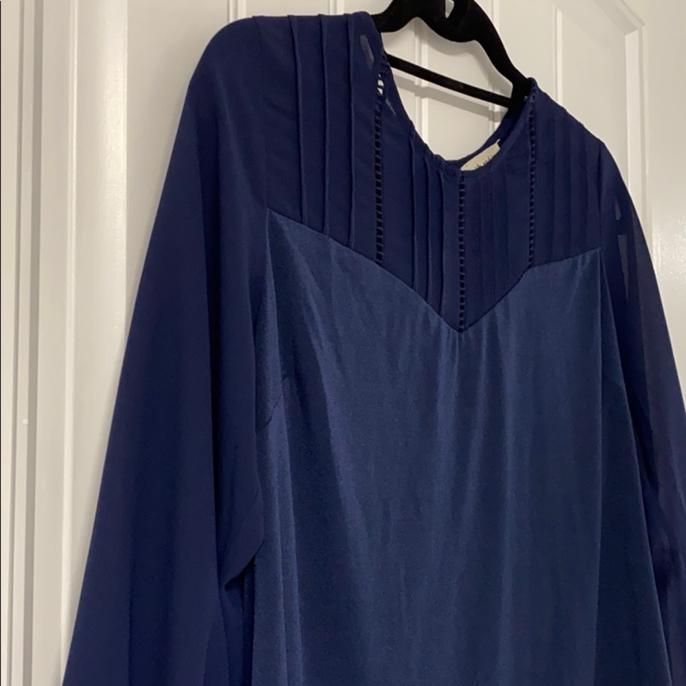 Navy 3/4 Sleeve Blouse, S